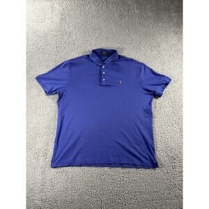 Ralph Lauren Polo Shirt Men Large Classic Fit Flesh Pony‎ Soft Touch